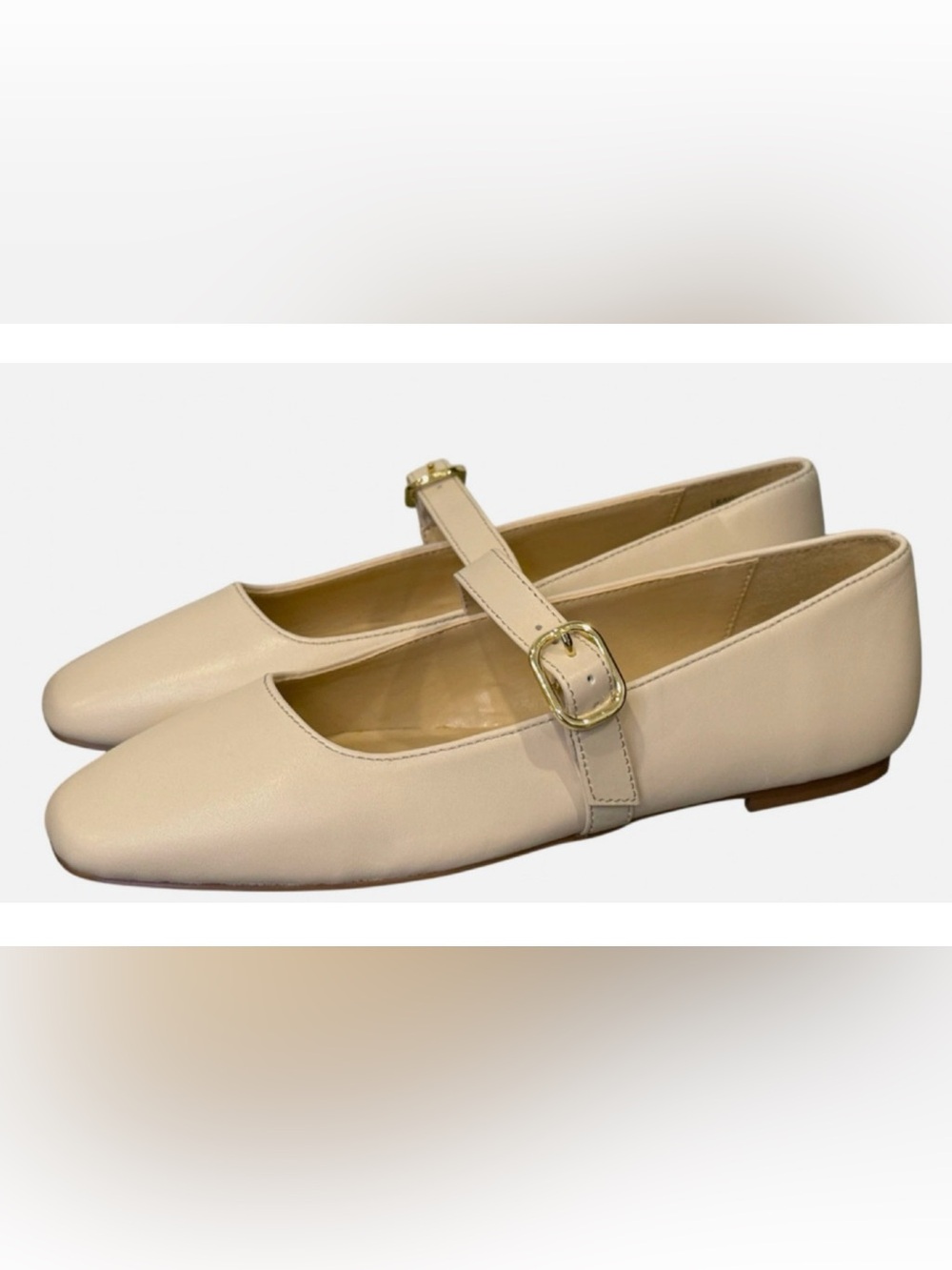 NEW ANN TAYLOR LEATHER BUCKLE MARY JANE BALLET FLATS SHOES SZ 7.5